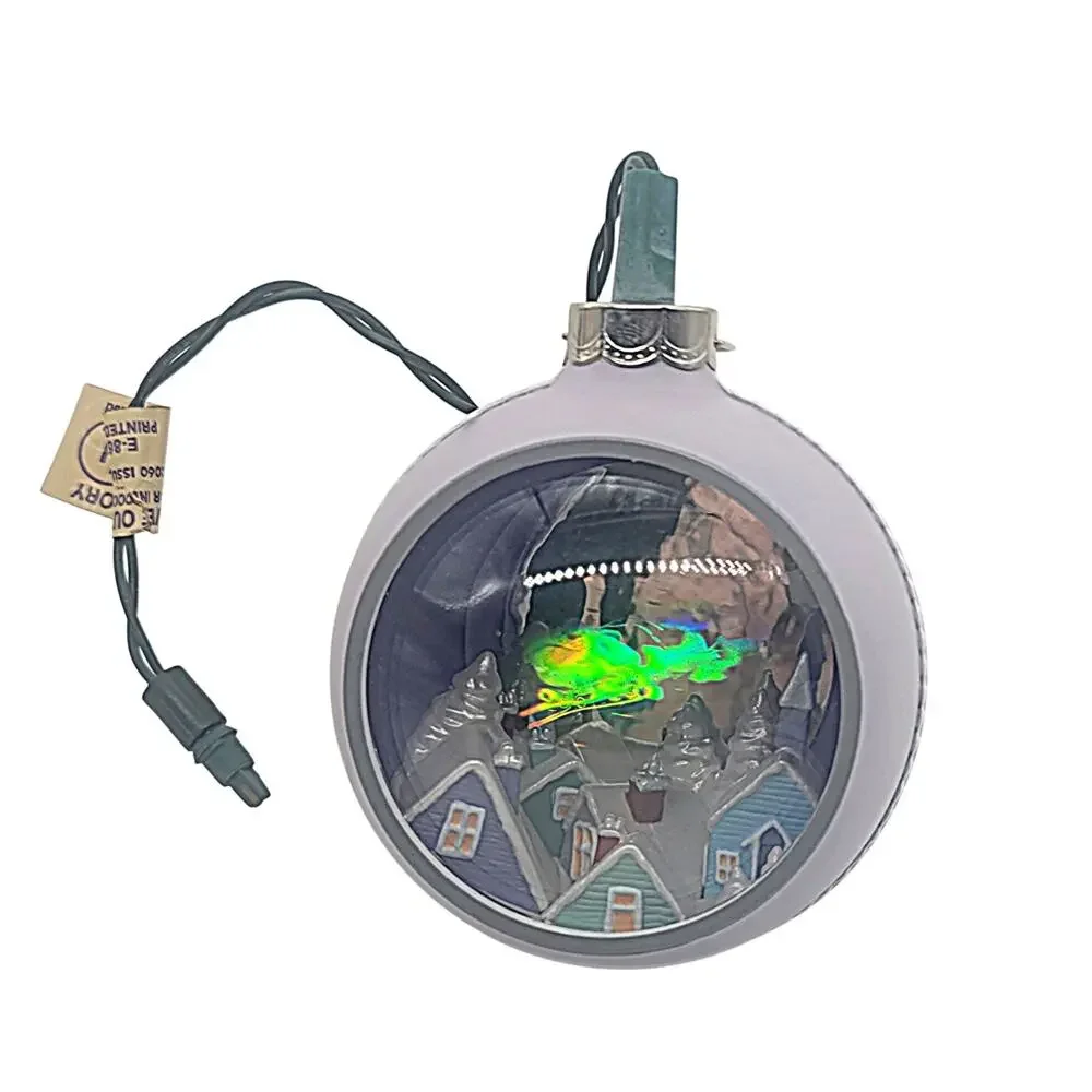 Vtg 1986 Hallmark Keepsake Magic Lighted Hologram Ornament Santa’s On His Way